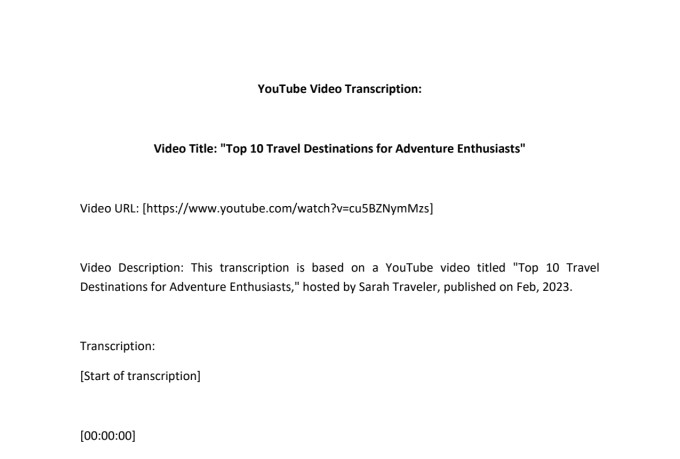 do youtube transcription for you